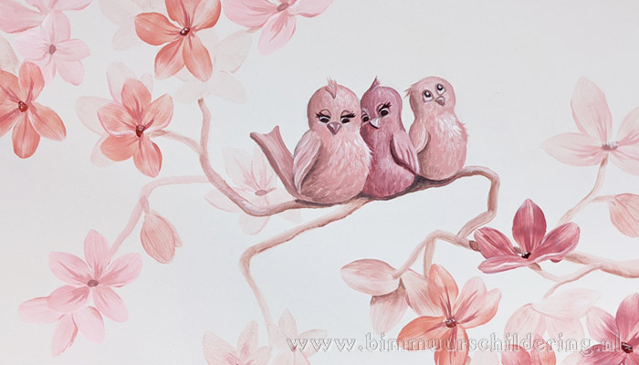 bloesemboom muurschildering