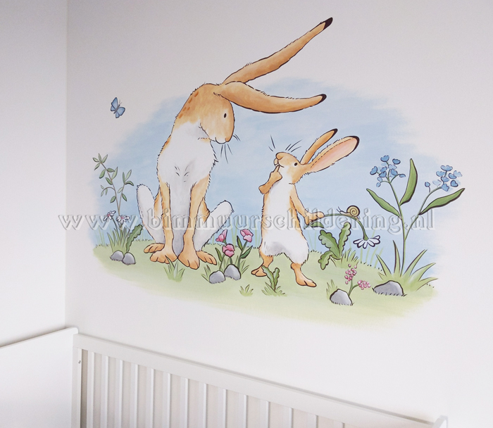 hazeltje grote haas muurschildering