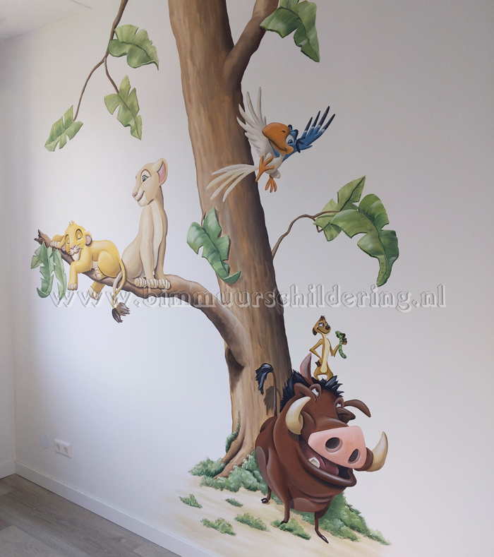 lion king muurschildering kinderkamer