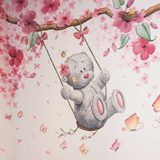 Babykamer muurschildering bloemen