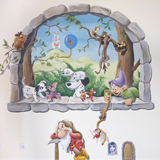 disney raam muurschildering