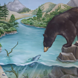 Landschap muurschildering