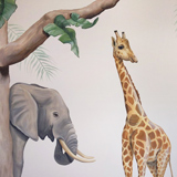 safari dieren giraf olifant